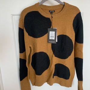 Who What Wear Polka-Dot Crew Neck Sweater